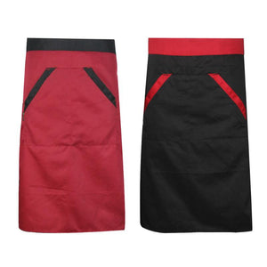 Kitchen Cooking Aprons Solid Pattern Waist Two Pocket Aprons Waterproof Restaurant Kitchen Bust Sleeveless Aprons